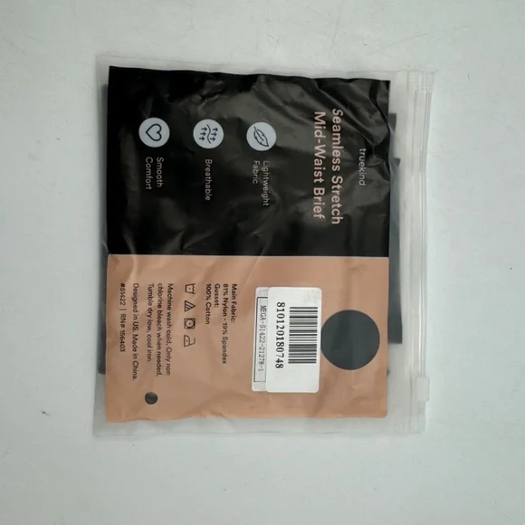 2 Pair Seamless Stretch Mid Waist Brief 16-24 1 Black 1 Tan - Picture 2 of 8